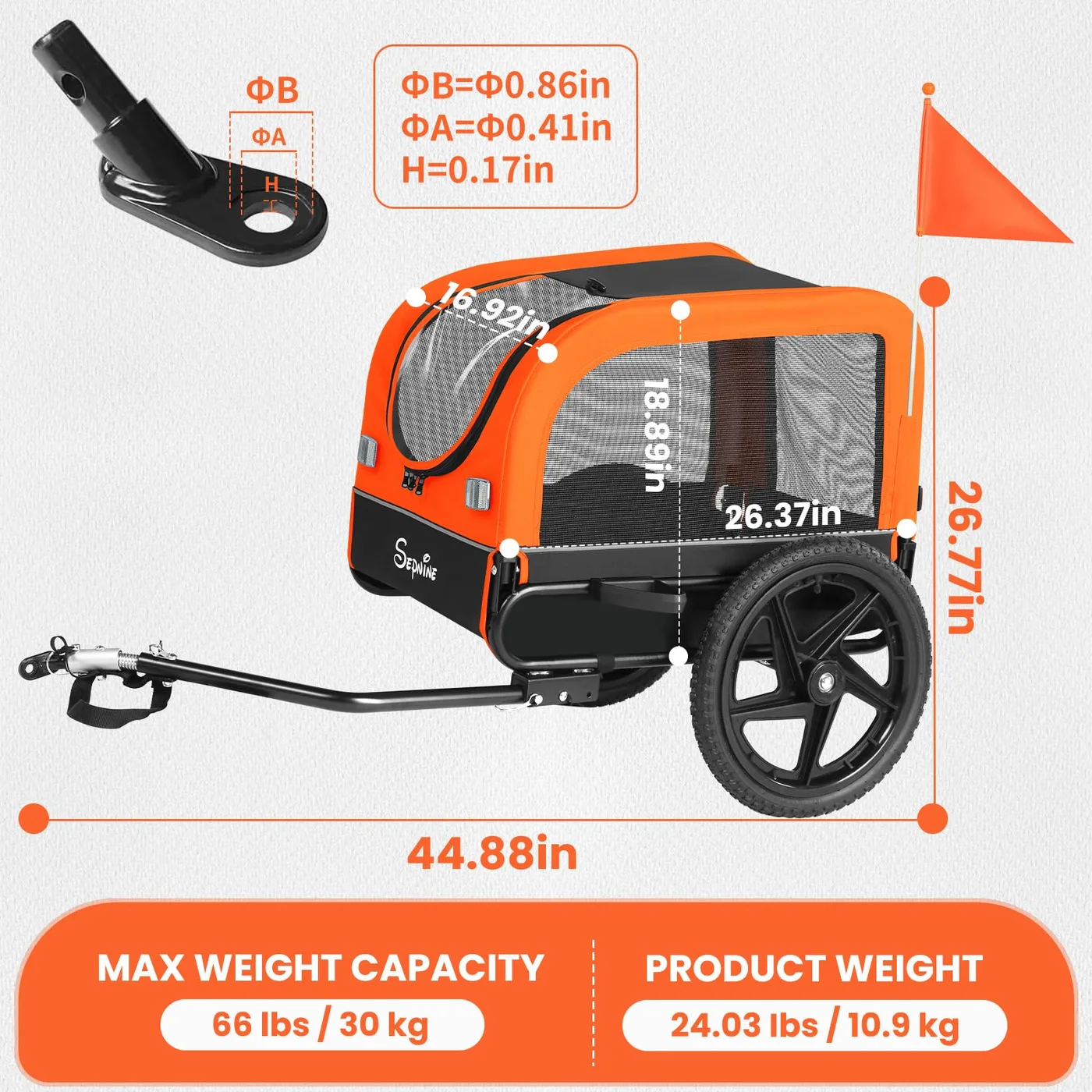 Buddy Dog Bike Trailer dimensions