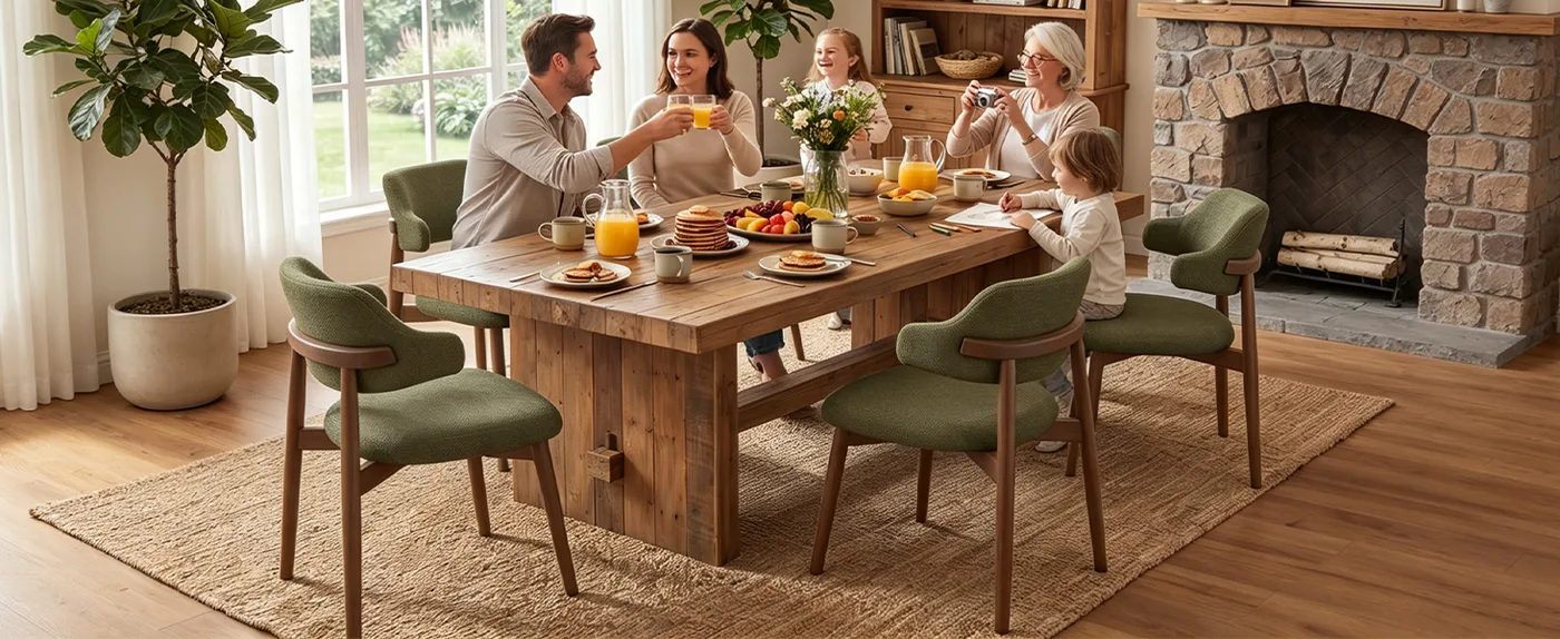 Juniper Curved-Arm Dining Chair detail