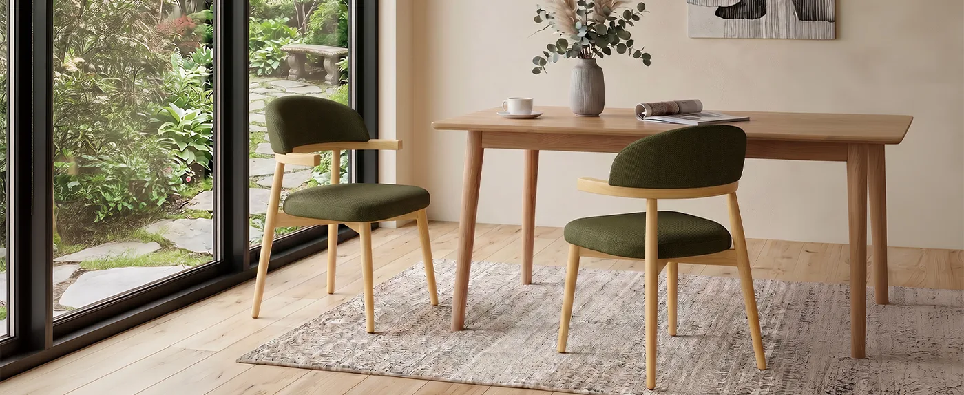 Arden Wood-Arm Dining Chair detail