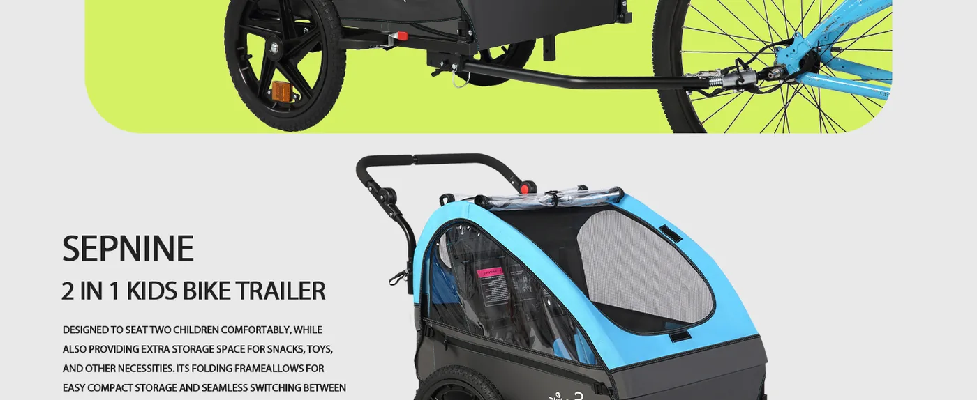 Voyager 2-in-1 Kids Bike Trailer & Stroller detail