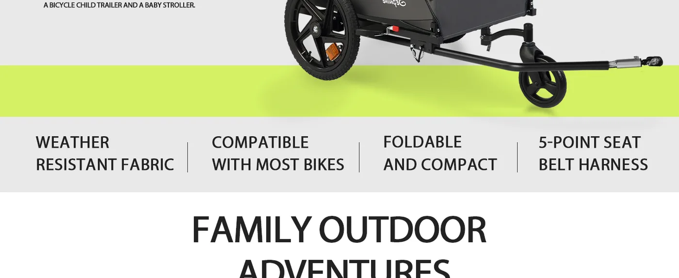 Voyager 2-in-1 Kids Bike Trailer & Stroller detail