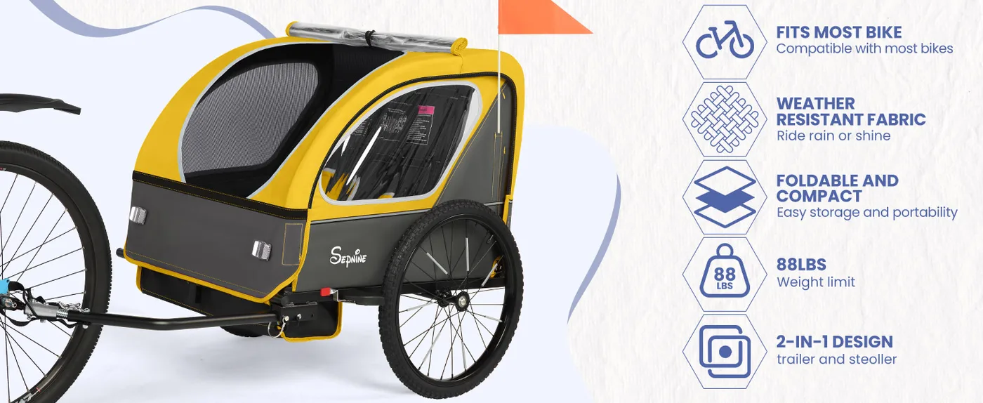 Odyssey 2-in-1 Kids Bike Trailer detail