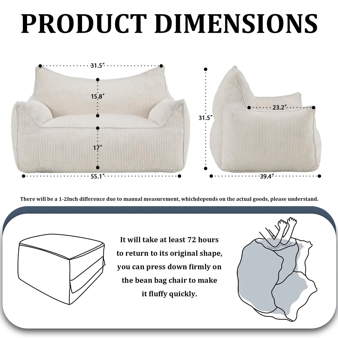 Drift Oversized Lounger dimensions