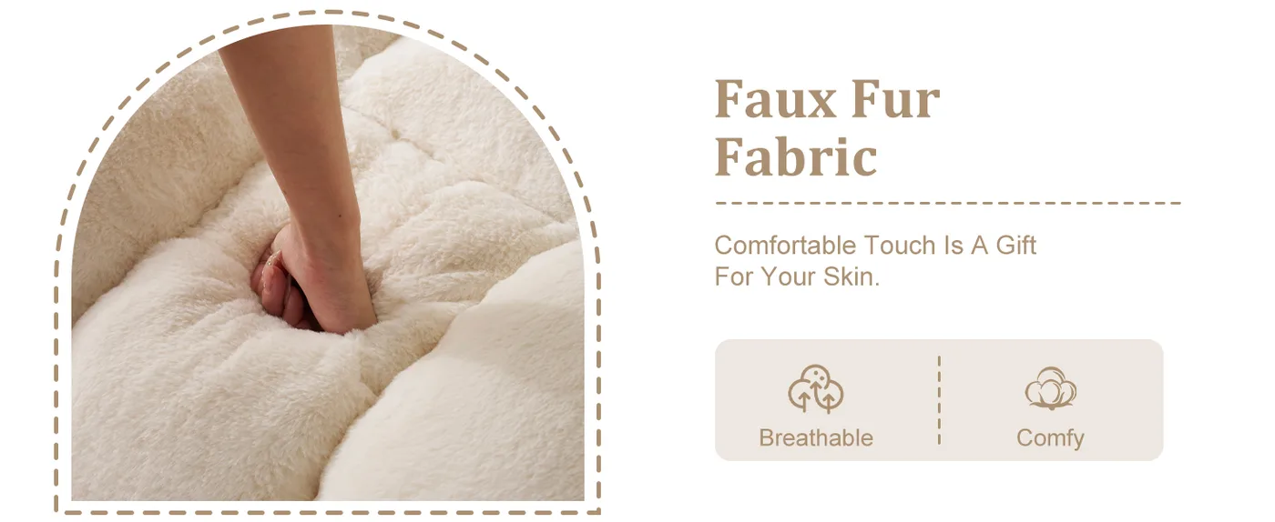 Plume Faux-Fur Loveseat Lounger detail