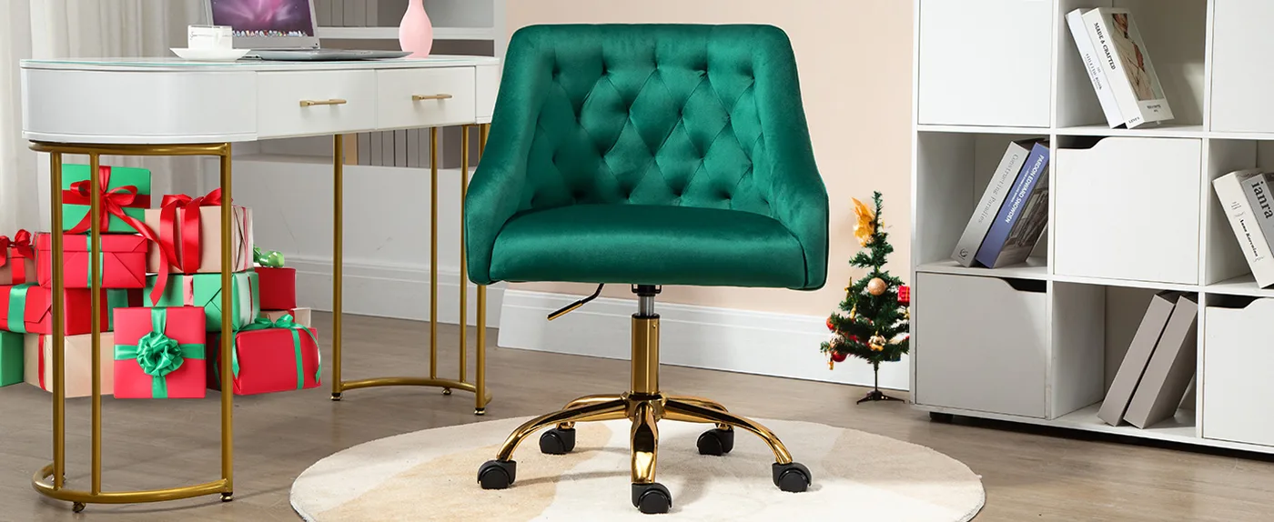 Aurelia Tufted Swivel Vanity Chair detail