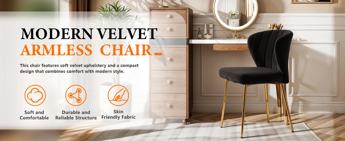 Odette Pleated Velvet Dining Chair detail