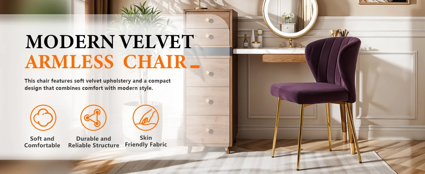 Odette Pleated Velvet Dining Chair detail
