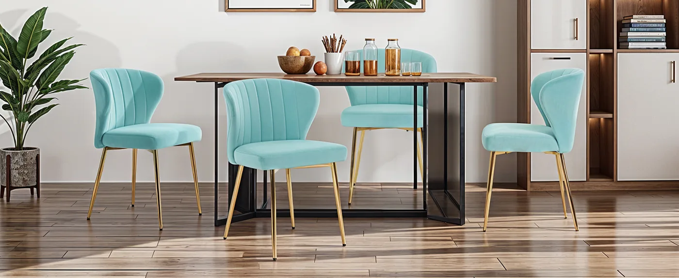 Odette Pleated Velvet Dining Chair detail