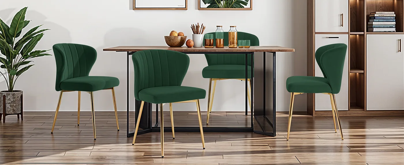 Odette Pleated Velvet Dining Chair detail