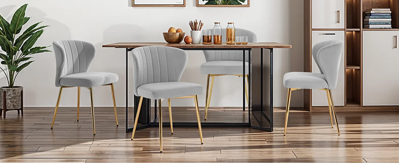 Odette Pleated Velvet Dining Chair detail