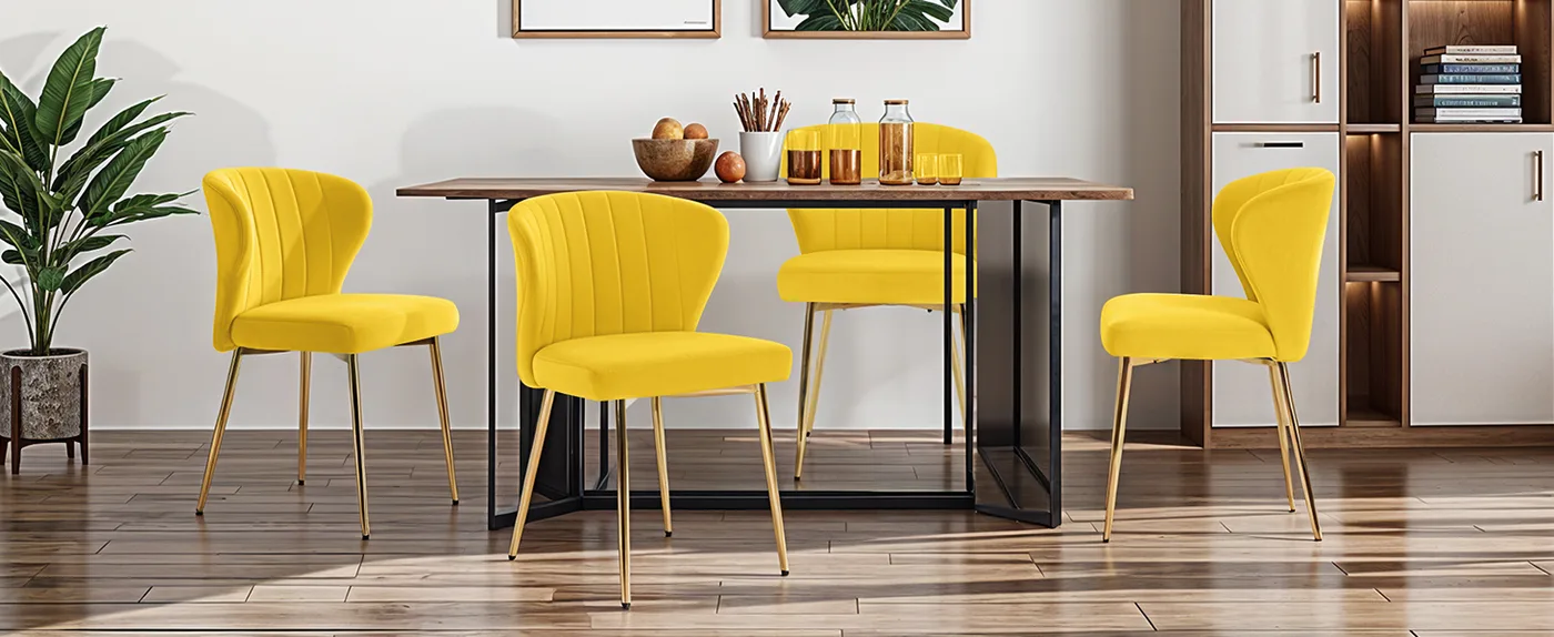 Odette Pleated Velvet Dining Chair detail