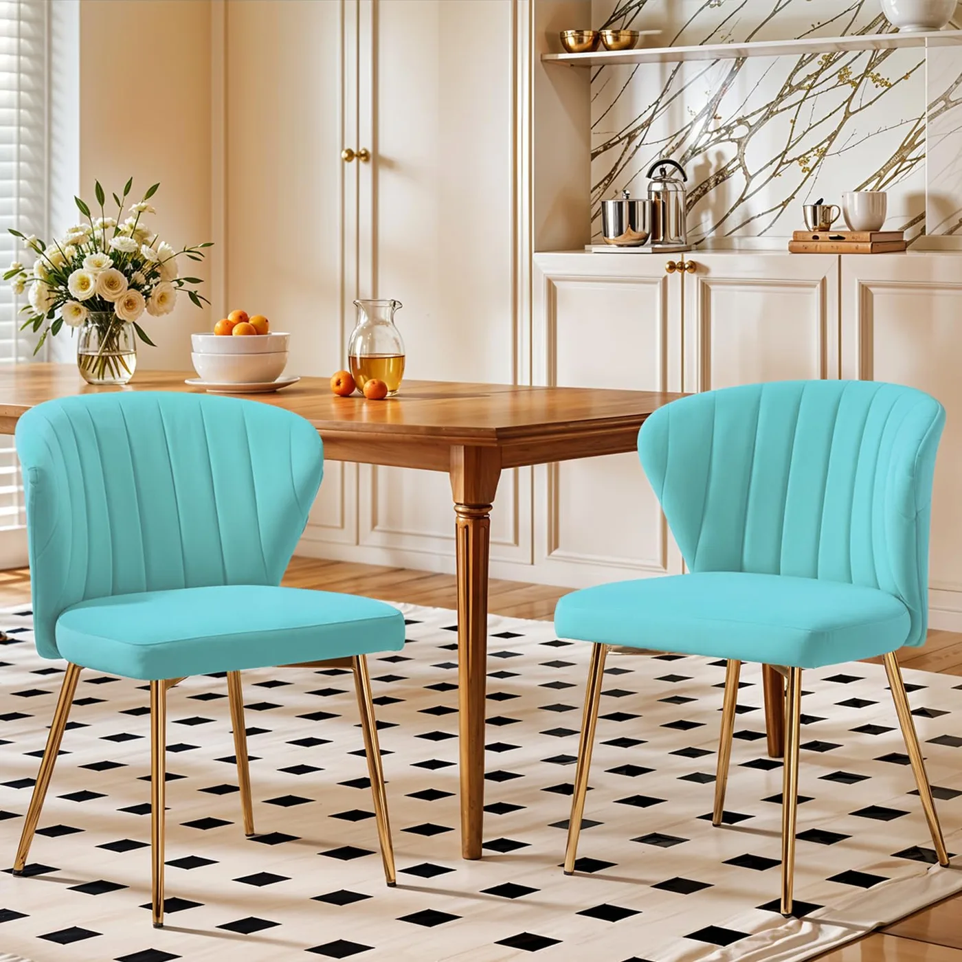 Odette Pleated Velvet Dining Chair