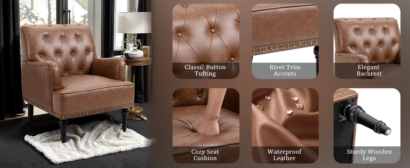 Winston Leather Club Chair detail