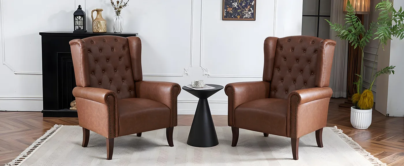 Marlow Leather Accent Chair detail