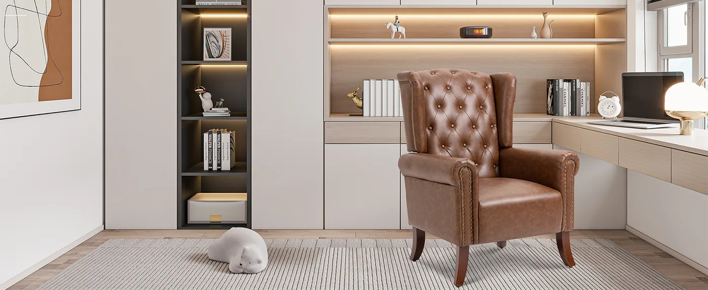Marlow Leather Accent Chair detail