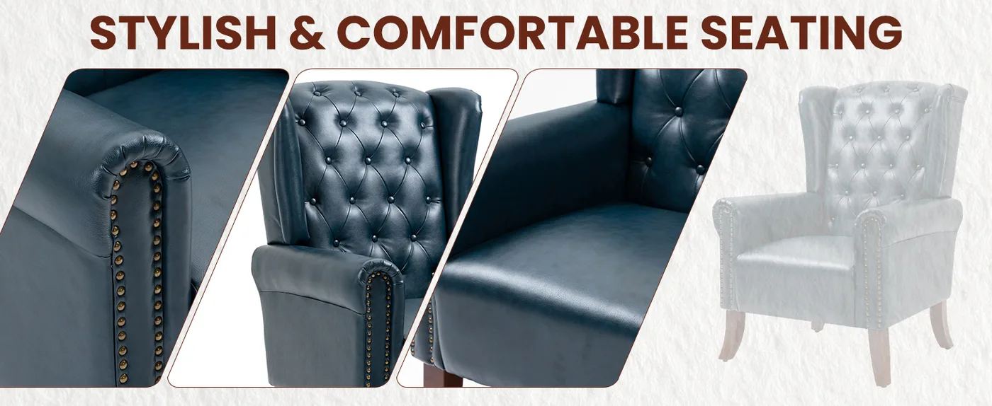 Marlow Leather Accent Chair detail