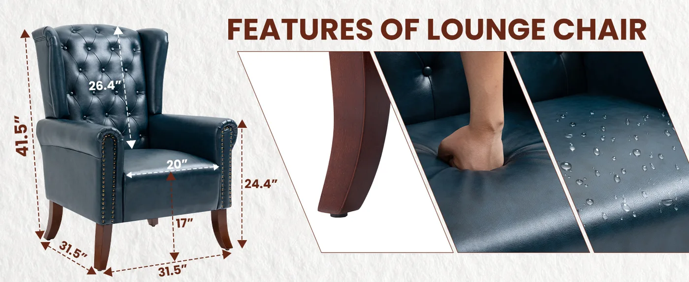 Marlow Leather Accent Chair detail