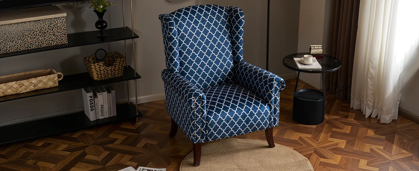 Hastings Plaid Wingback Chair detail
