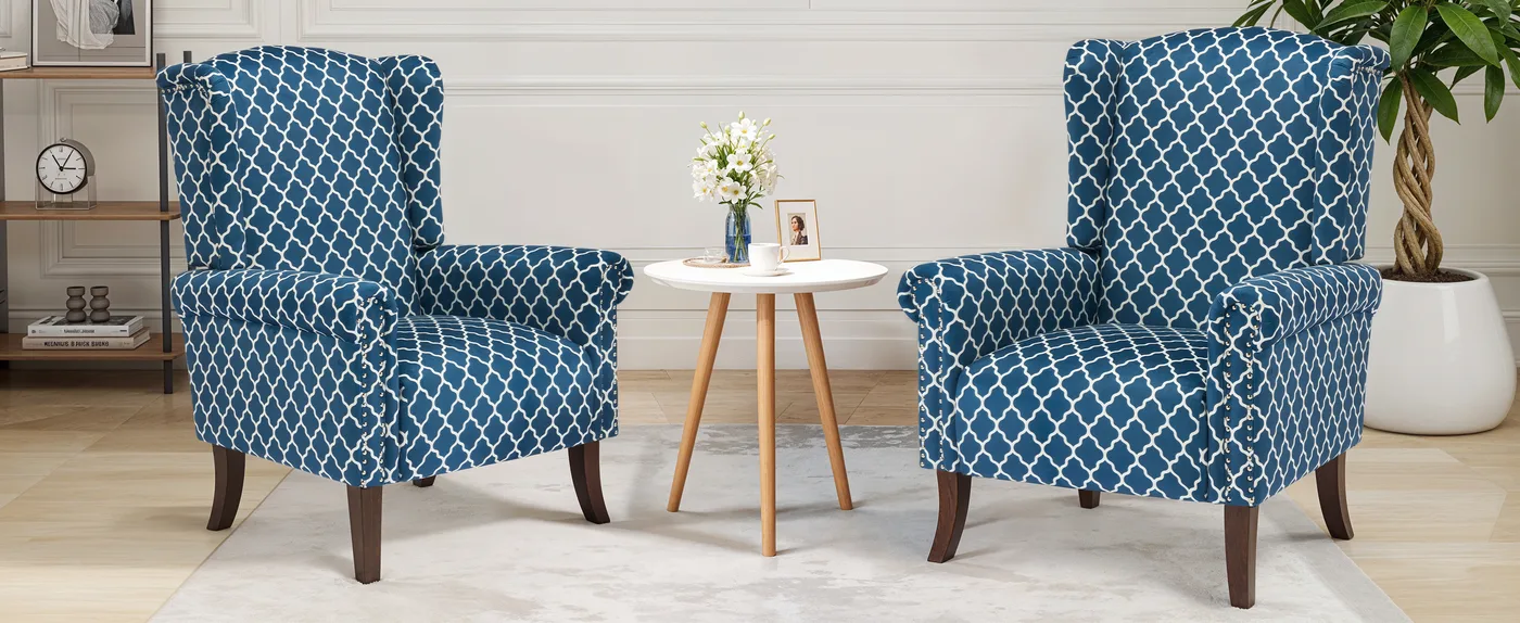 Hastings Plaid Wingback Chair detail