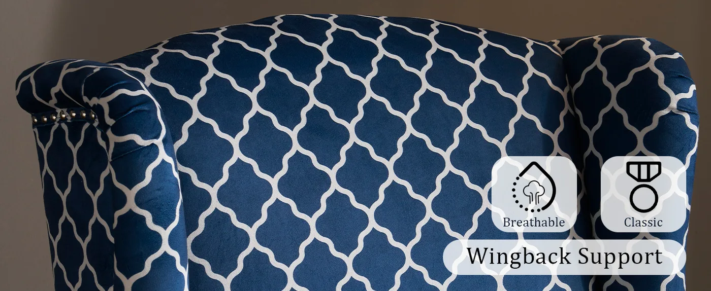 Hastings Plaid Wingback Chair detail