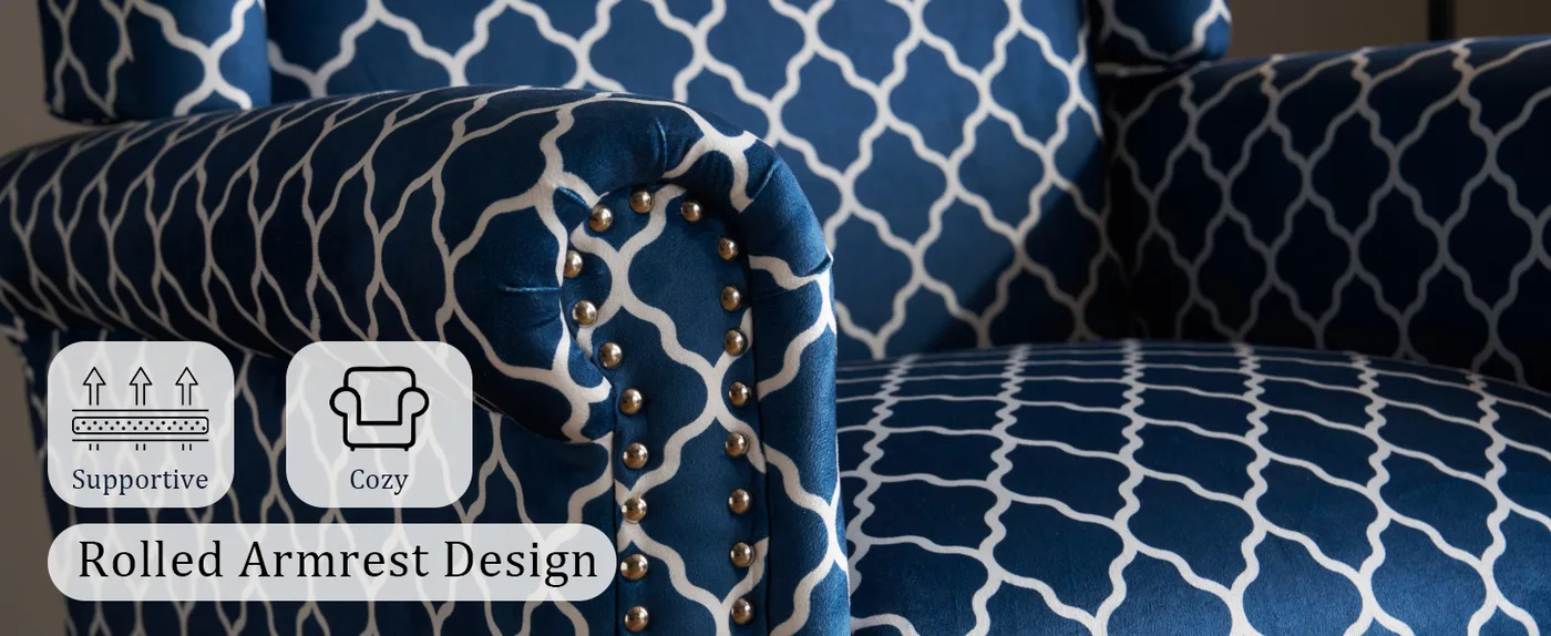 Hastings Plaid Wingback Chair detail