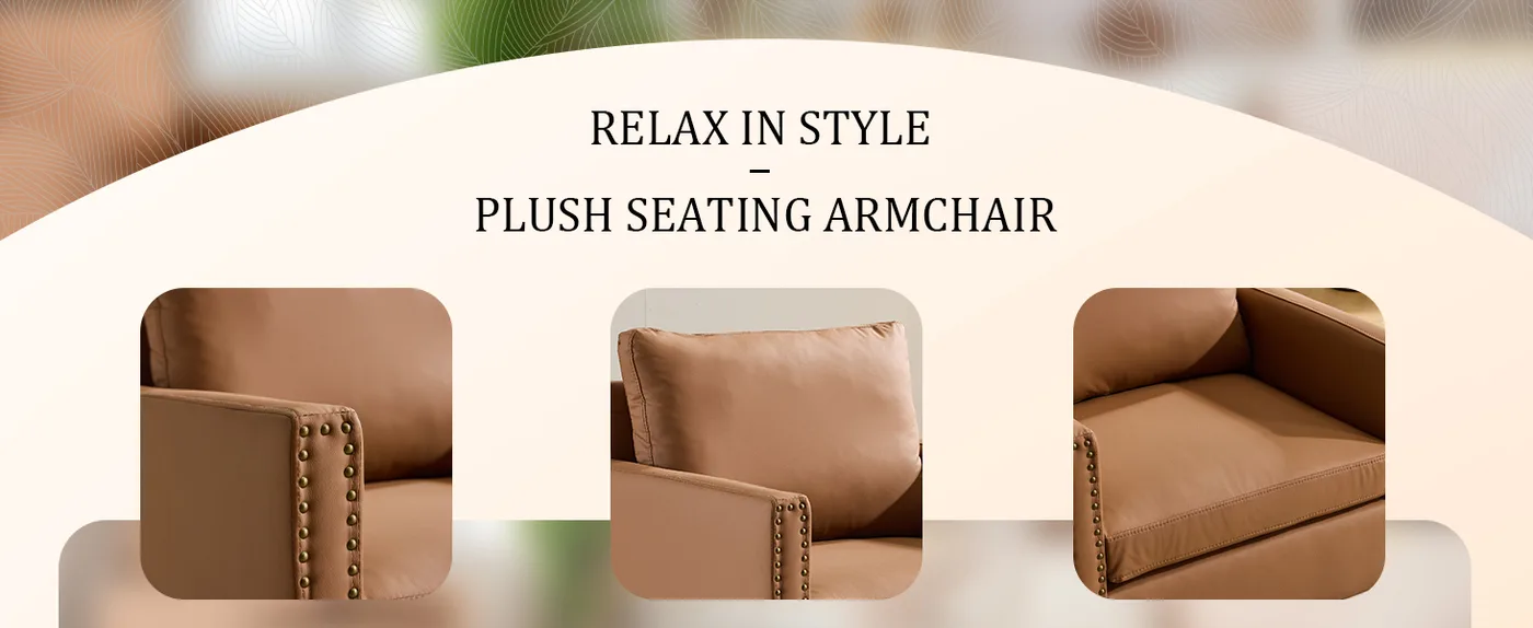 Miles Compact Leather Armchair detail