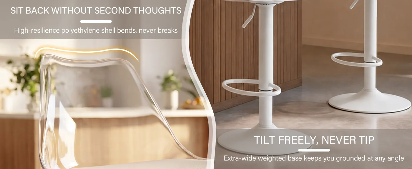 Halo Adjustable Swivel Bar Stool detail