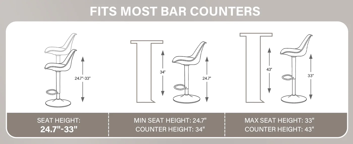Halo Adjustable Swivel Bar Stool detail