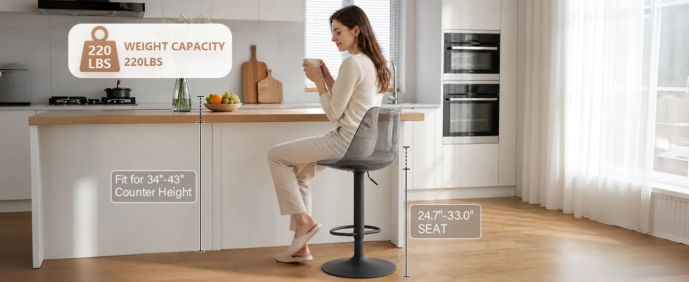 Halo Adjustable Swivel Bar Stool detail