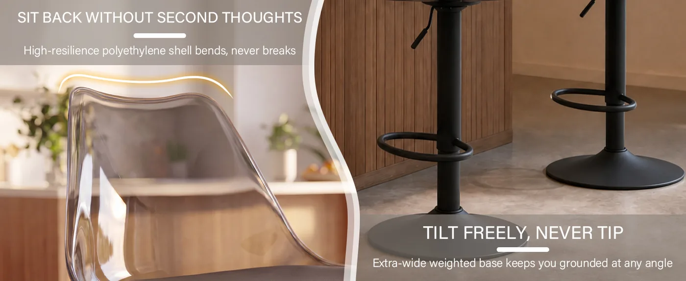 Halo Adjustable Swivel Bar Stool detail